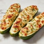 Cheesy Garlic Zucchini Steaks Recipe