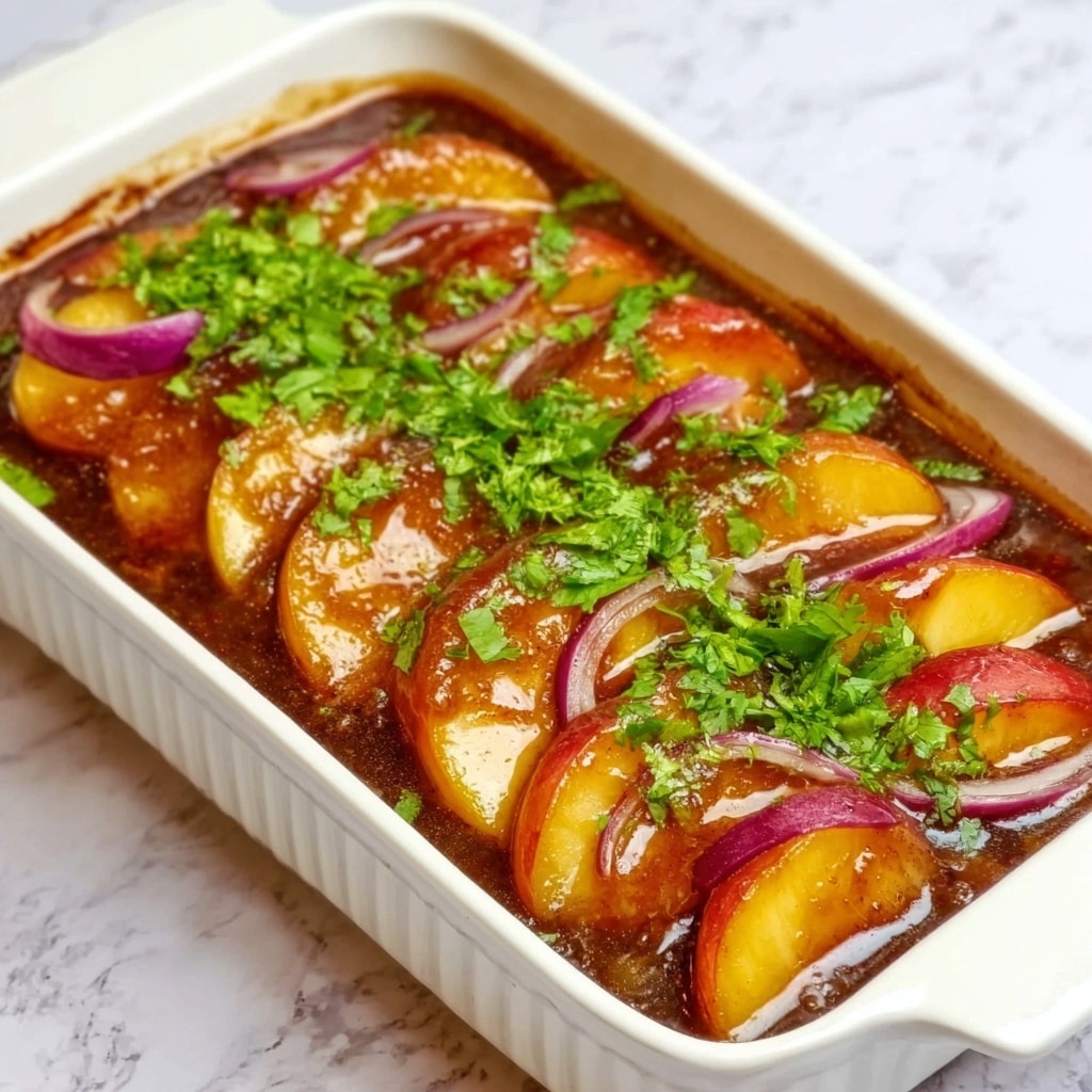 Roasted Peach BBQ Chicken Bake Recipe - Recipe Image