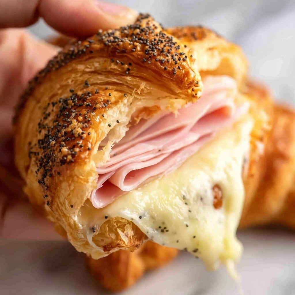 Savory Ham and Cheese Croissant Delight Recipe - Recipe Image