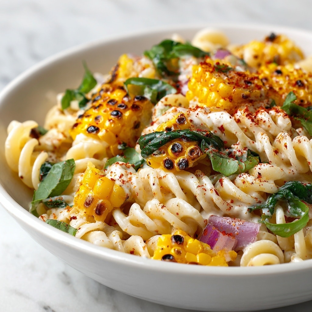 Creamy Street Corn Pasta Salad Recipe - Recipe Image