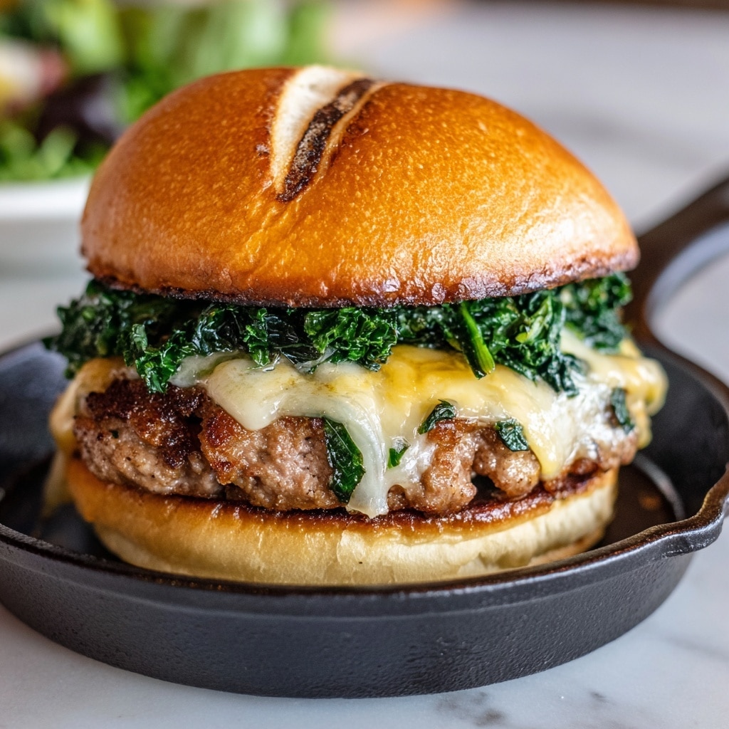 White Cheddar and Spinach Chicken Burgers Recipe