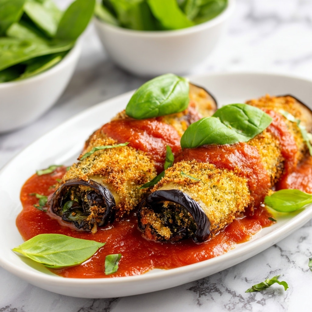 Eggplant Rollatini with Marinara Sauce Recipe - Recipe Image