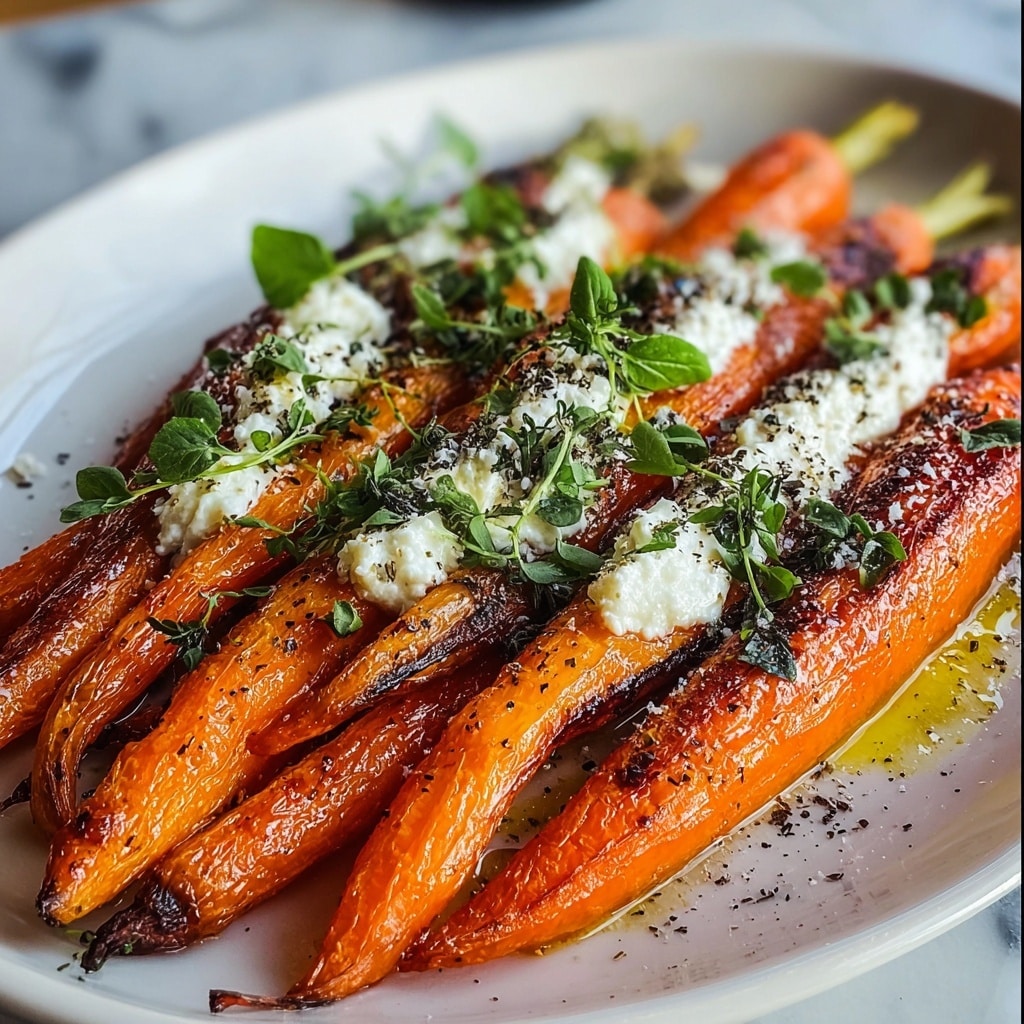 Roasted Carrots with Whipped Ricotta and Spiced Honey Drizzle Recipe - Recipe Image