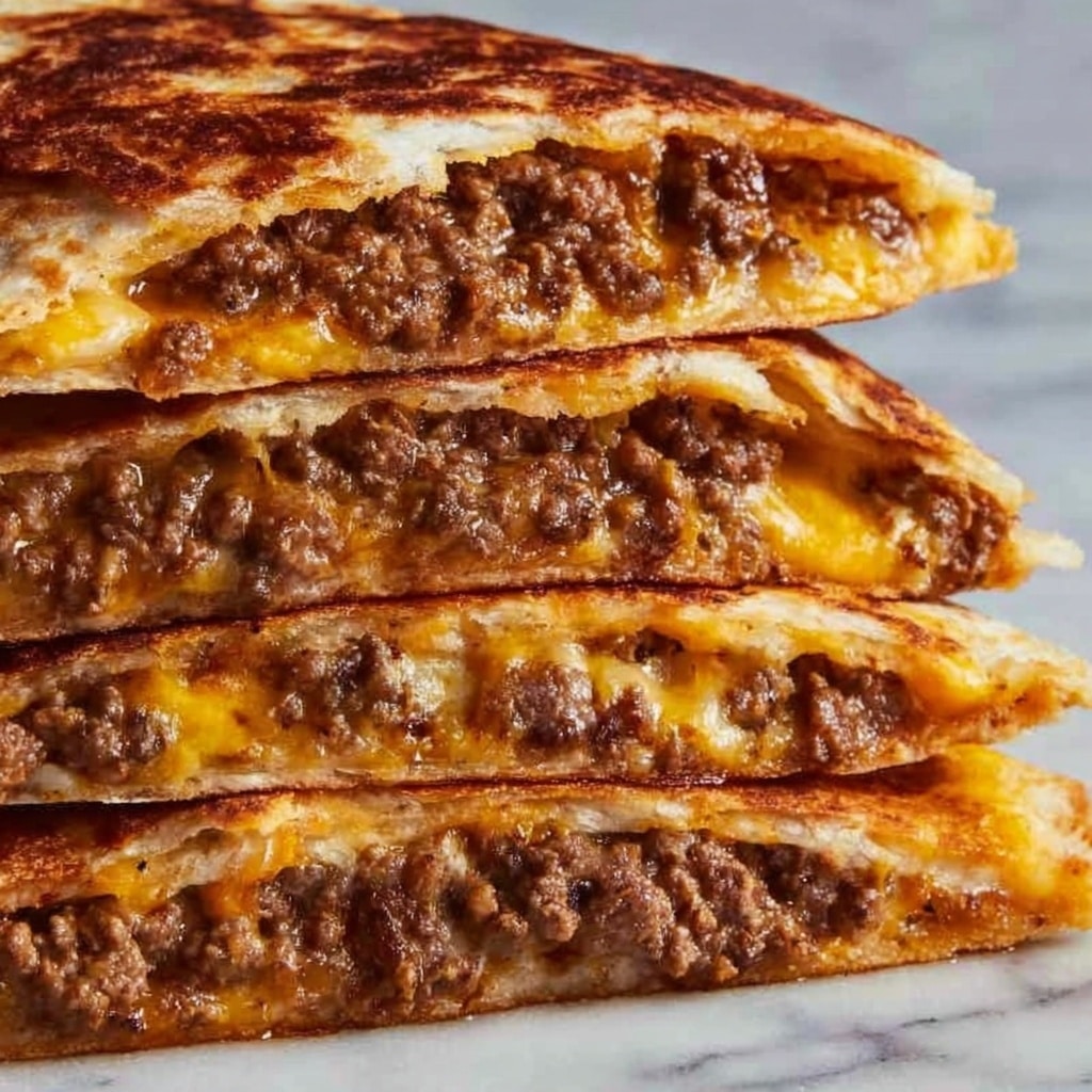 Cheesy Ground Beef Quesadillas Recipe - Recipe Image