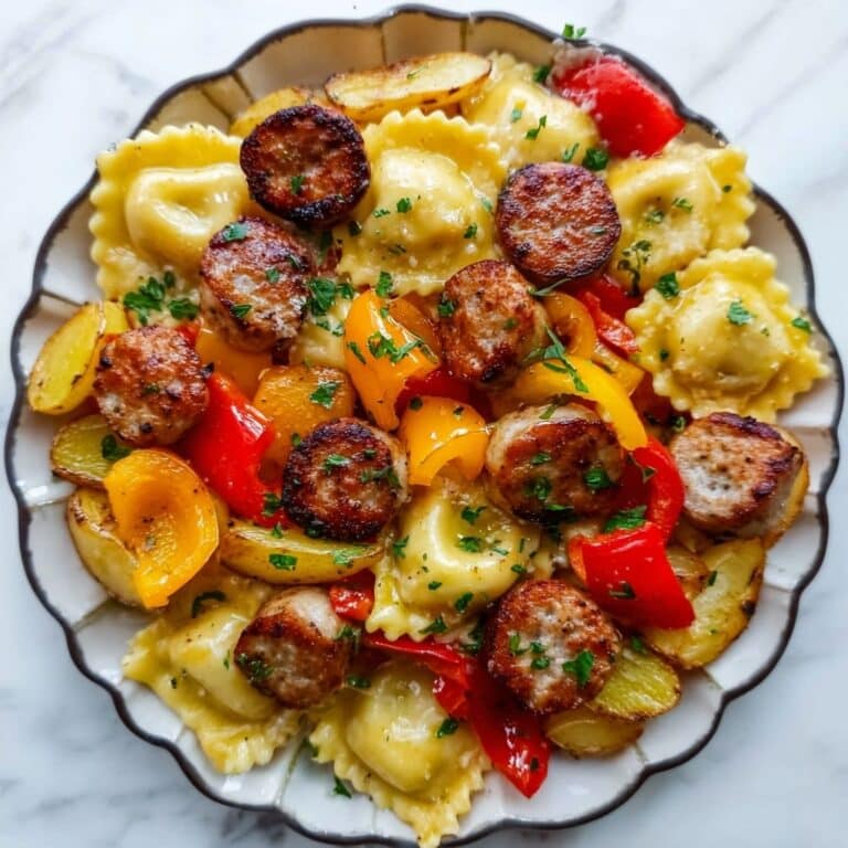 Sheet Pan Sausage and Pierogies Recipe