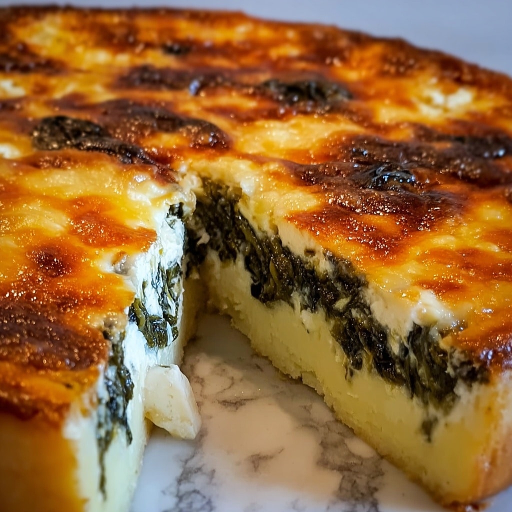 Spinach Egg Cheese Pie Recipe - Recipe Image