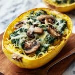 Creamy Spinach and Mushroom Stuffed Spaghetti Squash Recipe