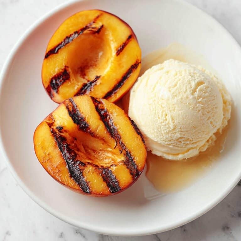 Grilled Peaches with Vanilla Ice Cream Recipe