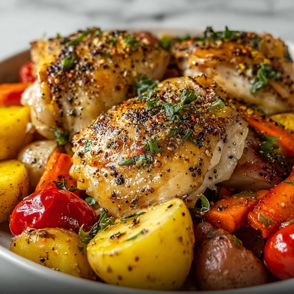 Honey Mustard Glazed Chicken with Roasted Vegetables Recipe - Recipe Image