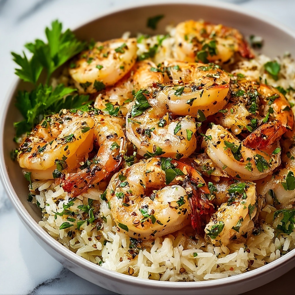 Creamy Garlic Butter Shrimp Bowl with Herb Rice Recipe 5 Creamy Garlic Butter Shrimp Bowl with Herb Rice Recipe - Recipe Image