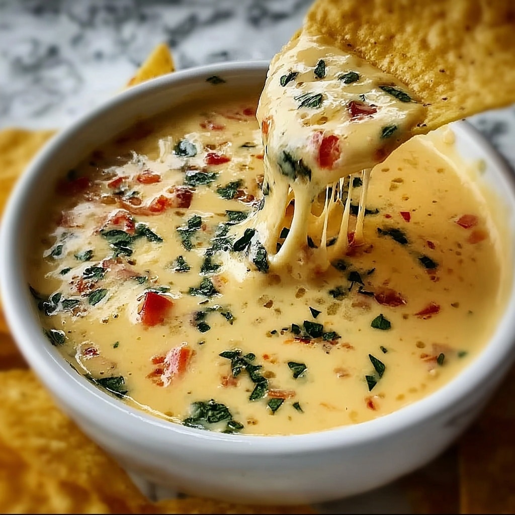 White Queso Dip with Tomatoes and Cilantro Recipe - Recipe Image