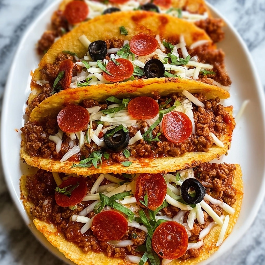 Meat Lovers Pizza Tacos Recipe - Recipe Image