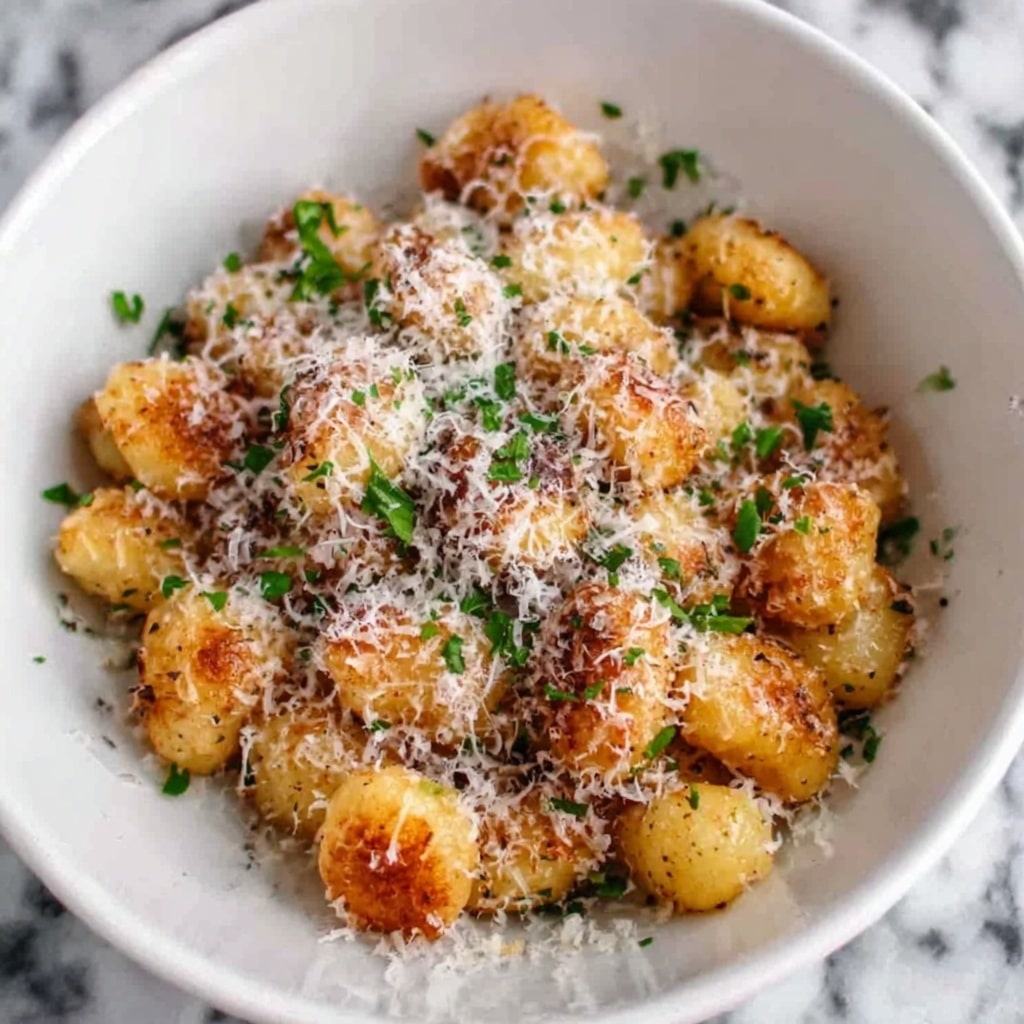 Garlic Butter Parmesan Fried Gnocchi Recipe - Recipe Image