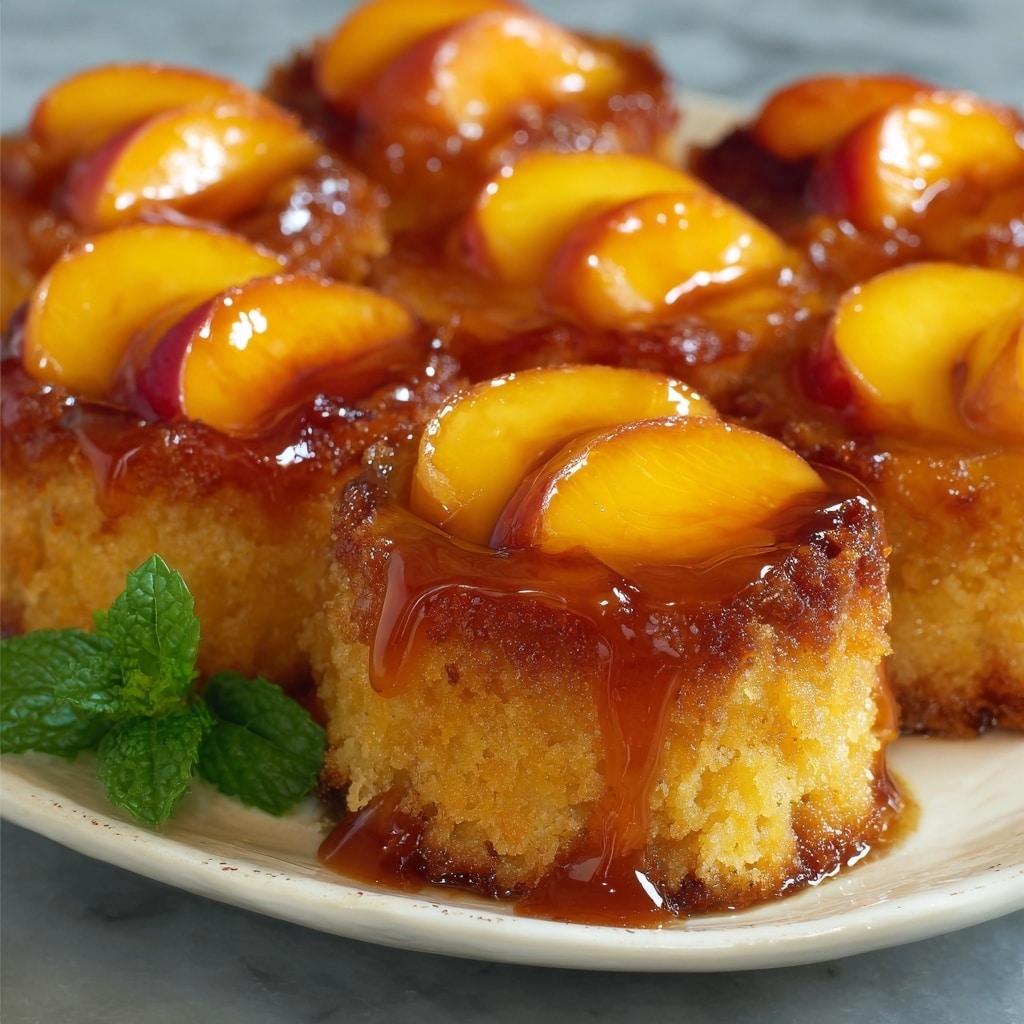 Peach Upside-Down Mini Cakes Recipe