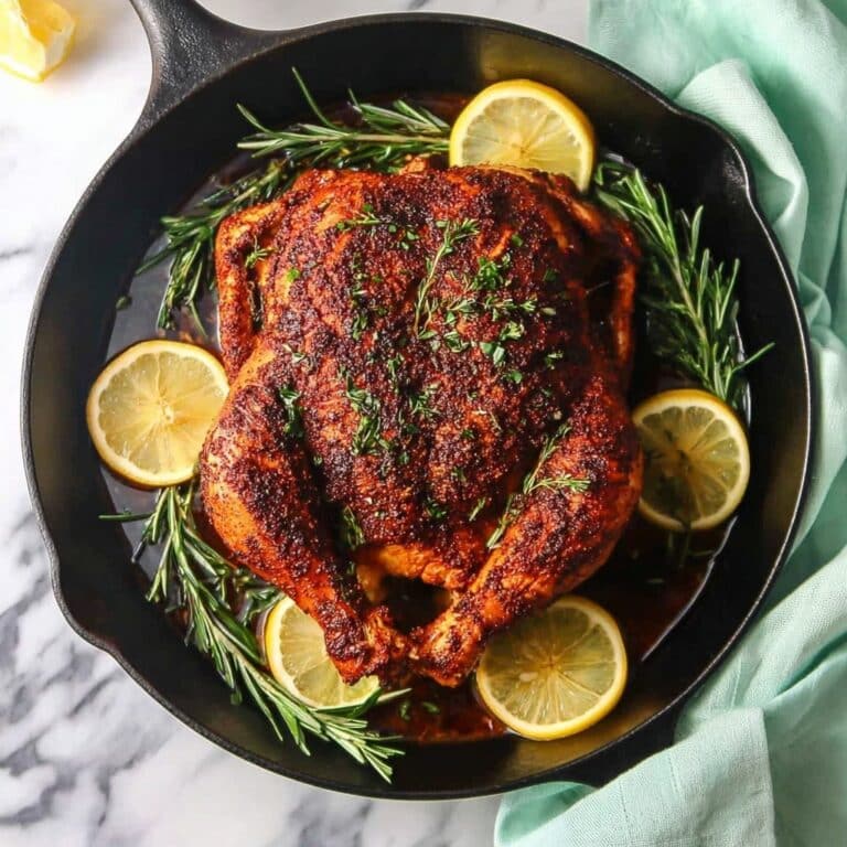 Roasted Whole Chicken with Crispy Skin and Herb Stuffing Recipe