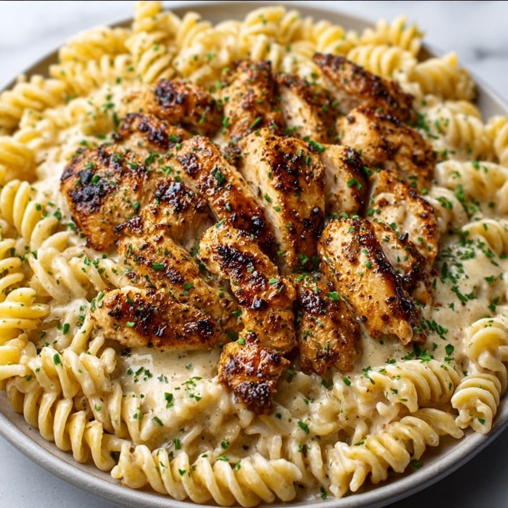 Garlic Butter Chicken Bites with Creamy Parmesan Pasta Recipe