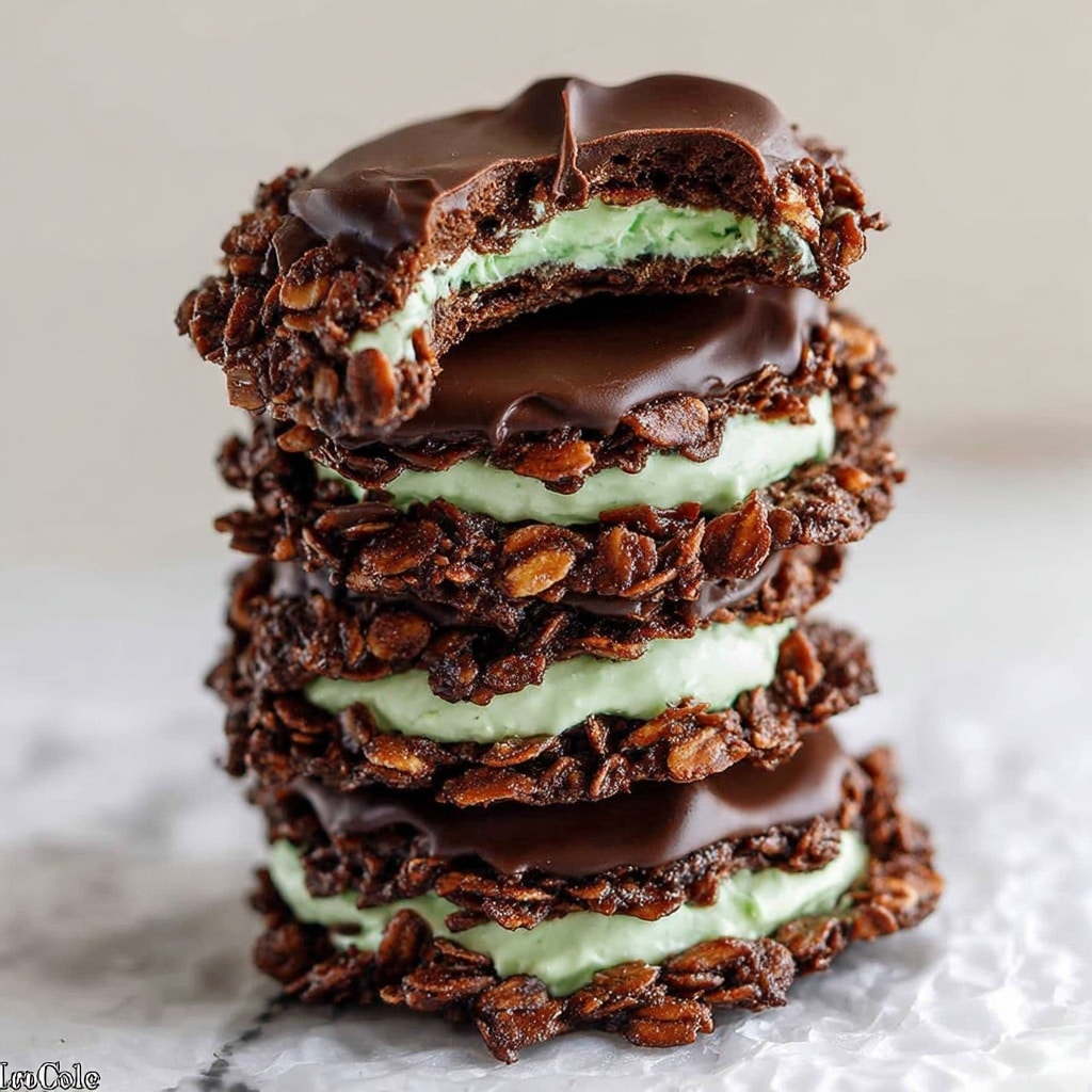 Fudgy Mint Chocolate No-Bake Cookies Recipe