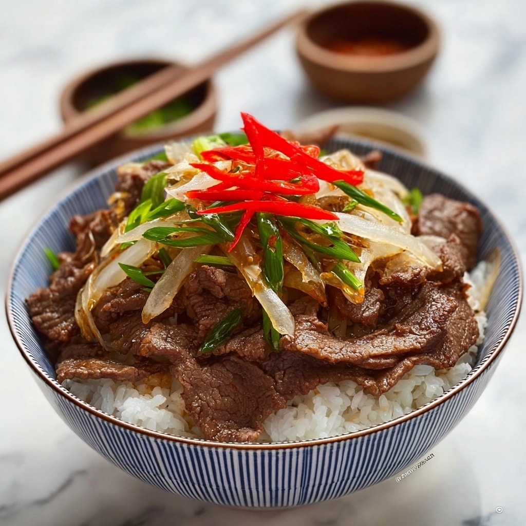 Gyudon (Japanese Beef Rice Bowl) Recipe