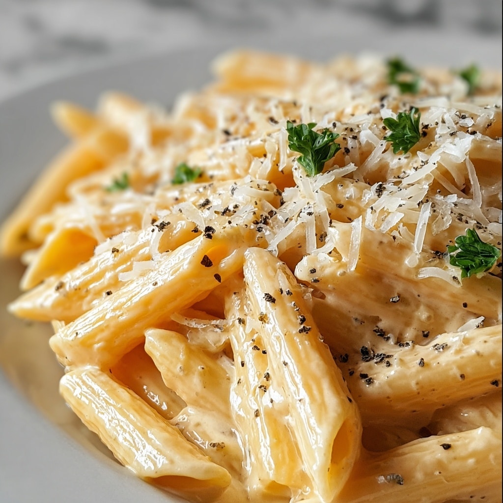 Creamy Garlic Penne Pasta Recipe