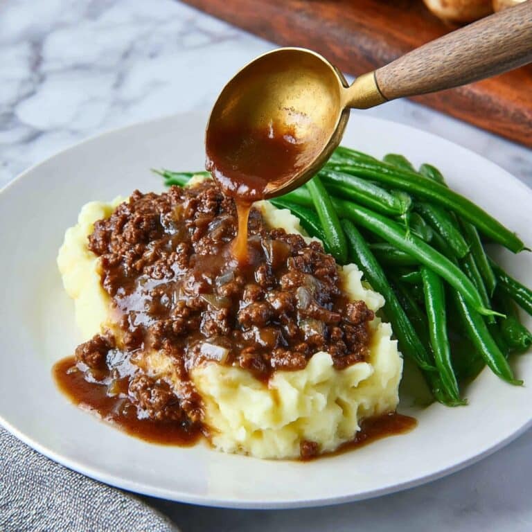 Ground Beef and Gravy Over Mashed Potatoes Recipe