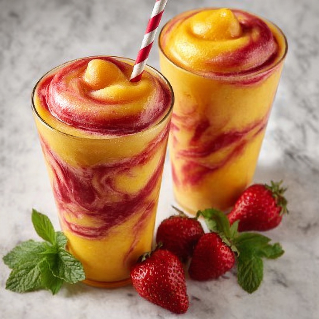 Fresh Pineapple Strawberry Swirled Slushies Recipe 5 Fresh Pineapple Strawberry Swirled Slushies Recipe - Recipe Image