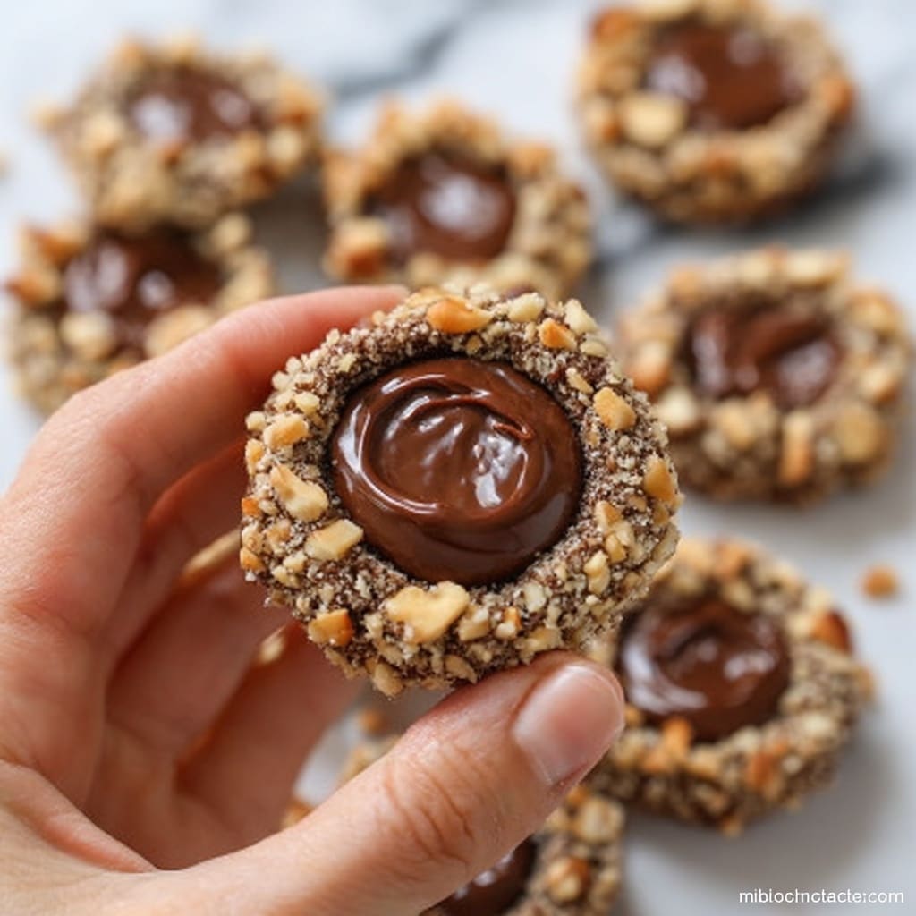 Chocolate Hazelnut Thumbprint Cookies Recipe 5 Chocolate Hazelnut Thumbprint Cookies Recipe - Recipe Image