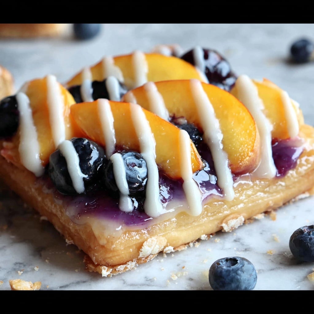 Blueberry Peach Tart with Vanilla Glaze Recipe 5 Blueberry Peach Tart with Vanilla Glaze Recipe - Recipe Image