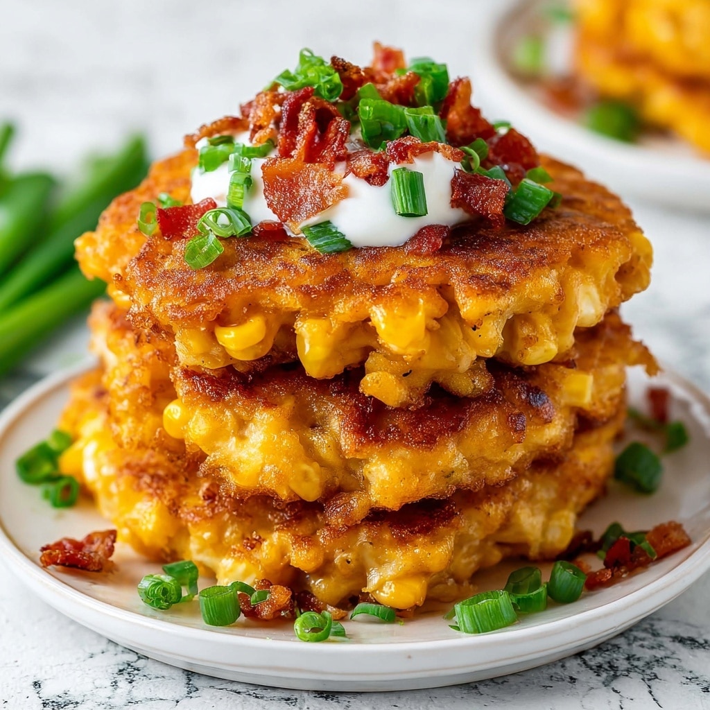 Sweet Corn Fritter Stacks with Honey Butter Recipe