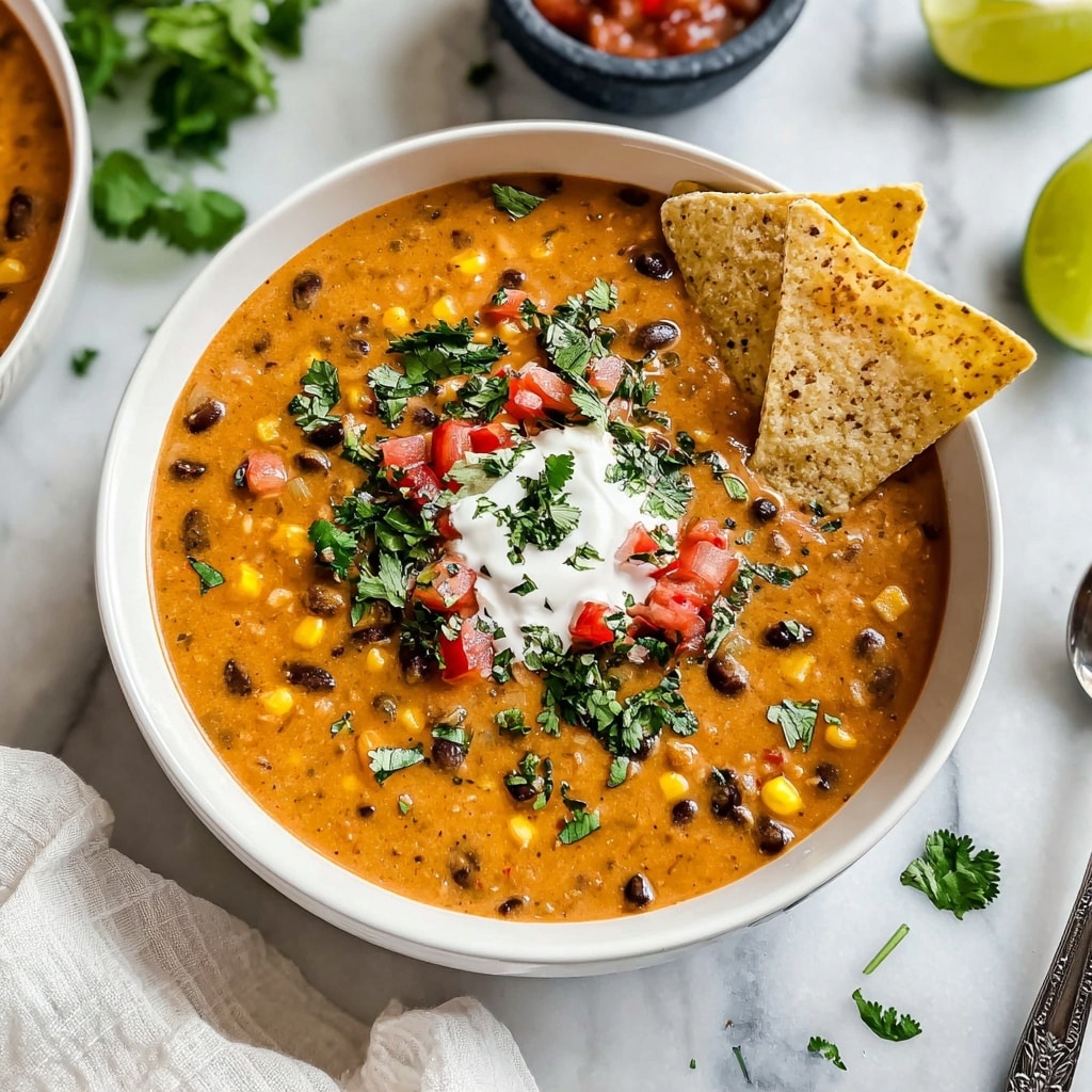 Vegan Lentil Tortilla Soup Recipe - Recipe Image