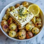 Baked Feta Potatoes with Lemon, Basil, and Honey Recipe