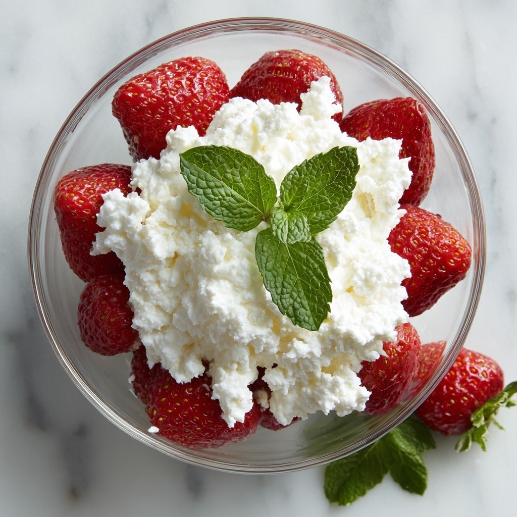 Strawberries with Mint-Infused Cream Recipe - Recipe Image