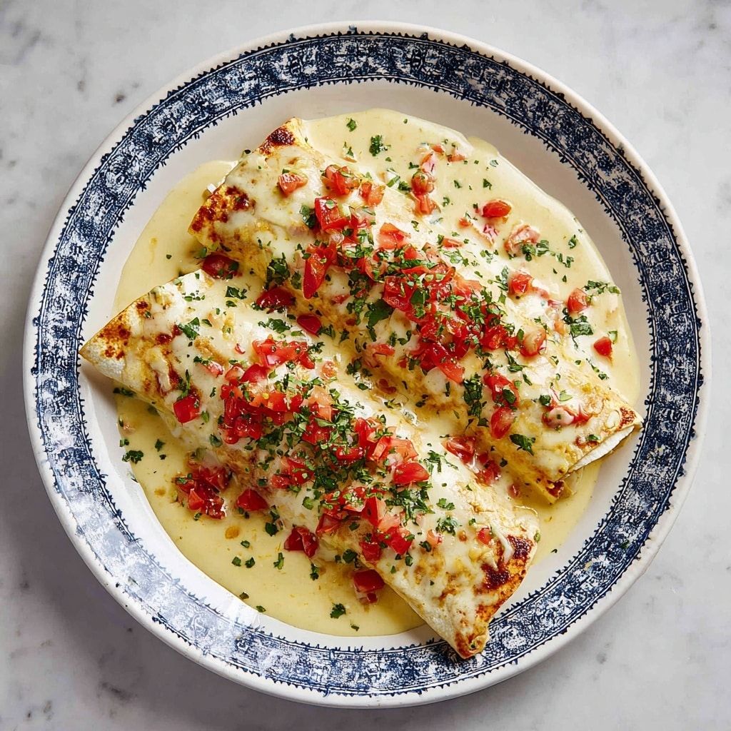 Boudin Chimichangas with Crawfish Cream Sauce Recipe - Recipe Image