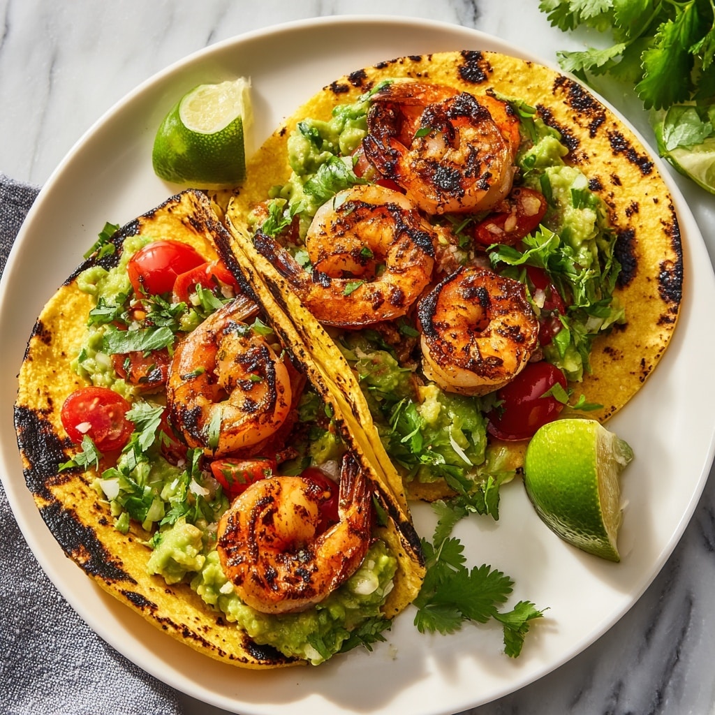 Grilled Shrimp Tacos with Avocado Salsa Recipe - Recipe Image
