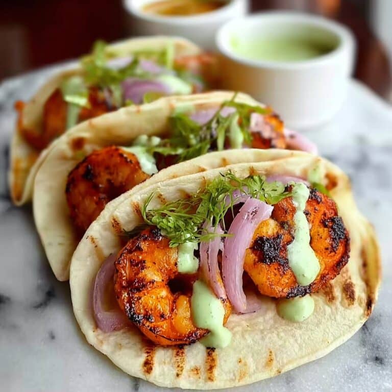 Spicy Shrimp Tacos with Avocado Crema Recipe