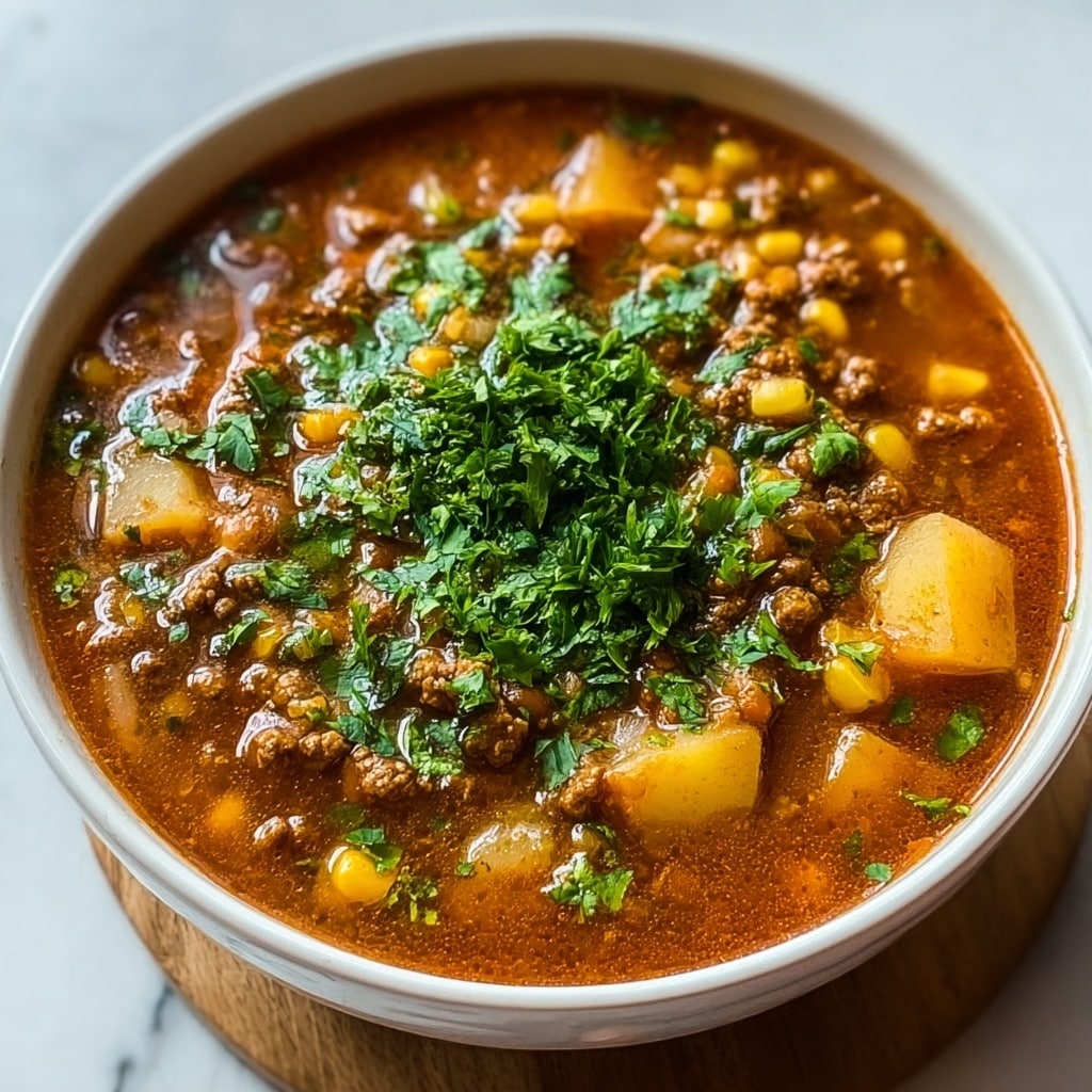 Ground Beef Enchilada Soup Recipe - Recipe Image