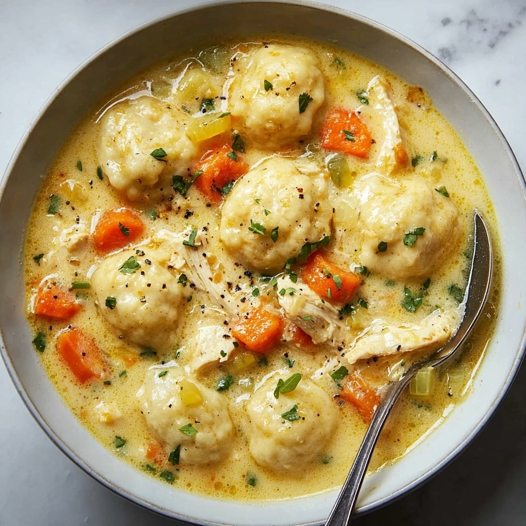 Creamy Chicken Stew and Dumplings Recipe - Recipe Image