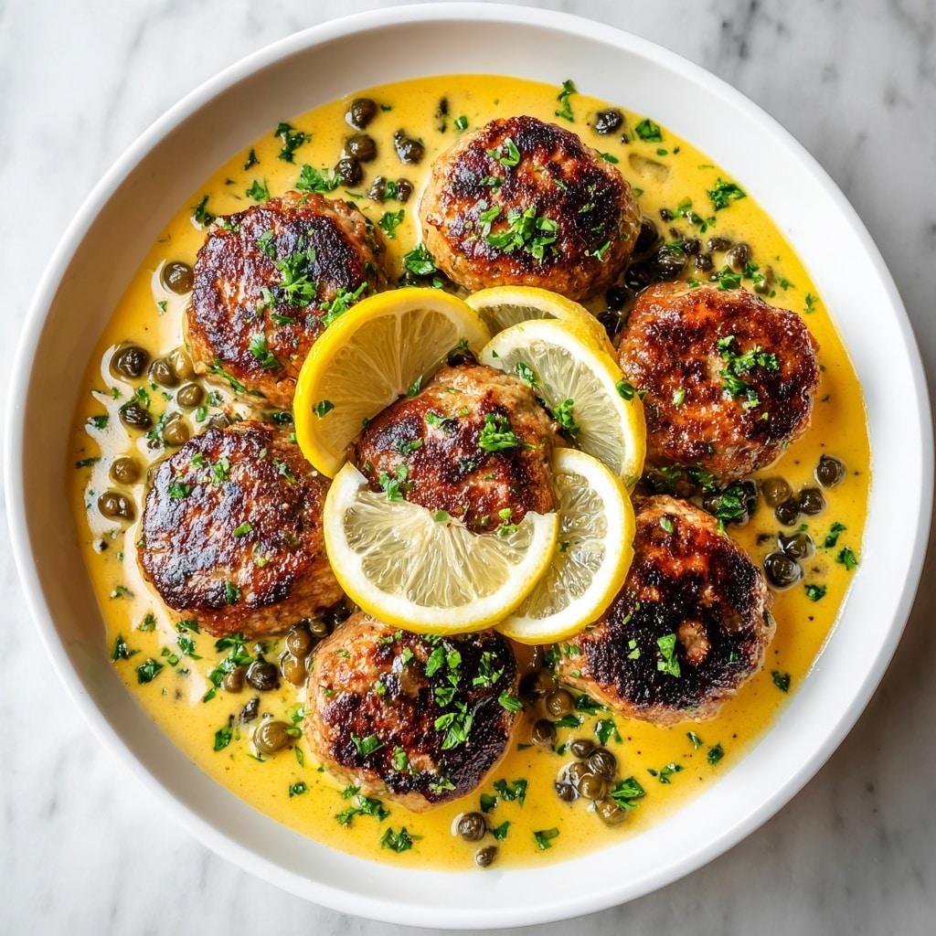Saucy Chicken Piccata Meatballs Recipe - Recipe Image