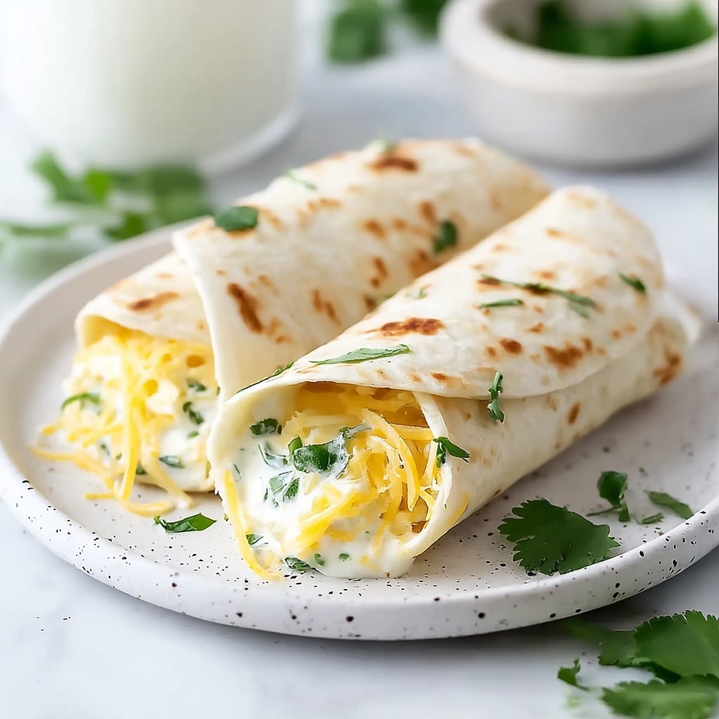 Cheesy Garlic Chicken Wraps Recipe - Recipe Image