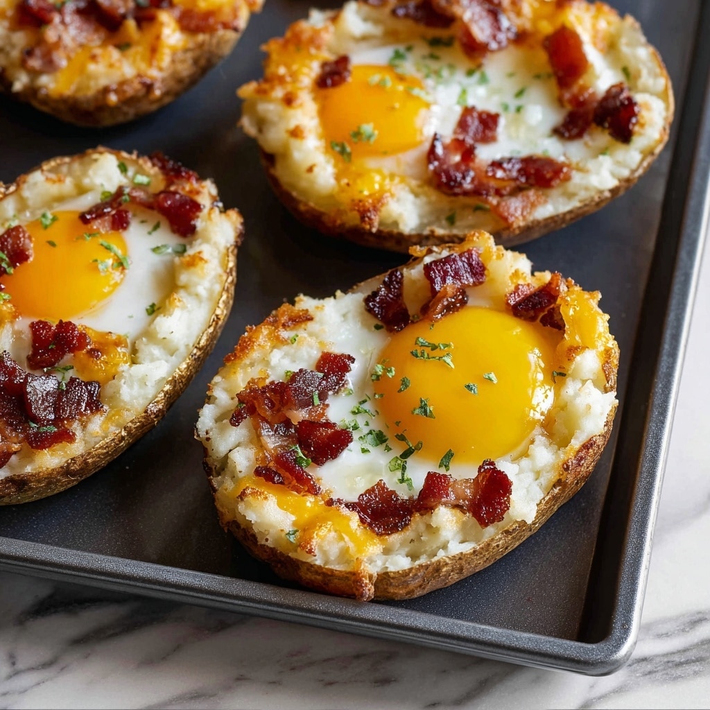 Twice Baked Loaded Breakfast Potatoes Recipe - Recipe Image
