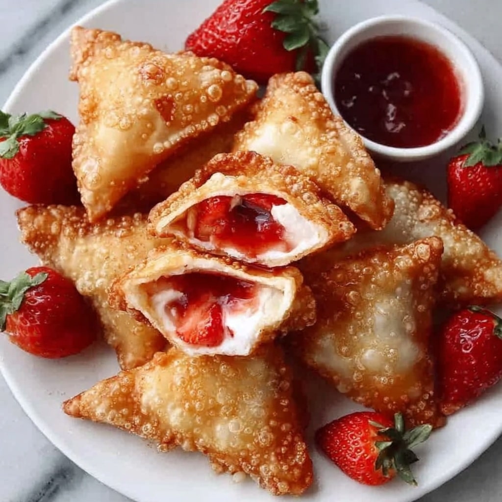 Deep-Fried Strawberry Cheesecake Stuffed Wonton Bites Recipe - Recipe Image