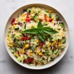 Lemony Rainbow Orzo Salad Recipe