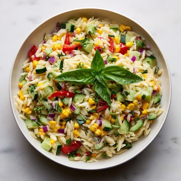 Lemony Rainbow Orzo Salad Recipe
