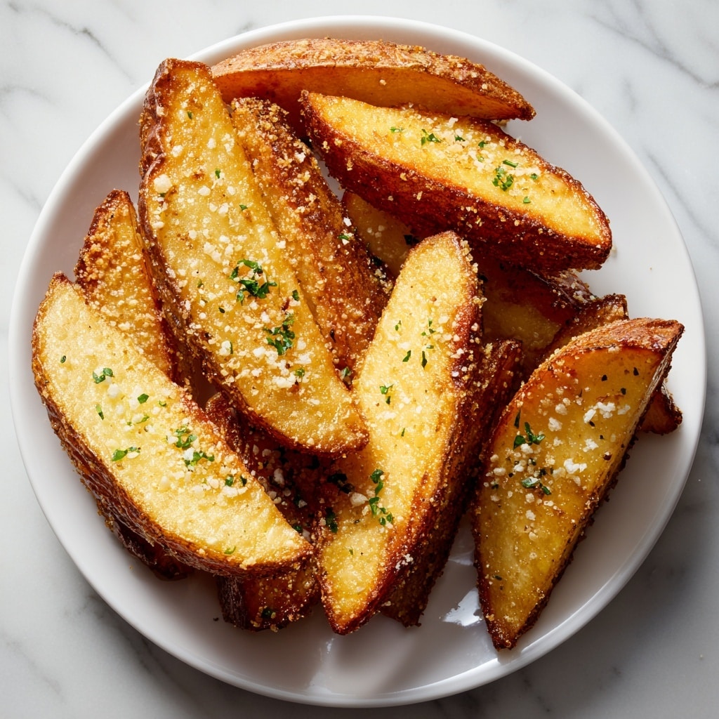 Baked Garlic Parmesan Potato Wedges Recipe - Recipe Image