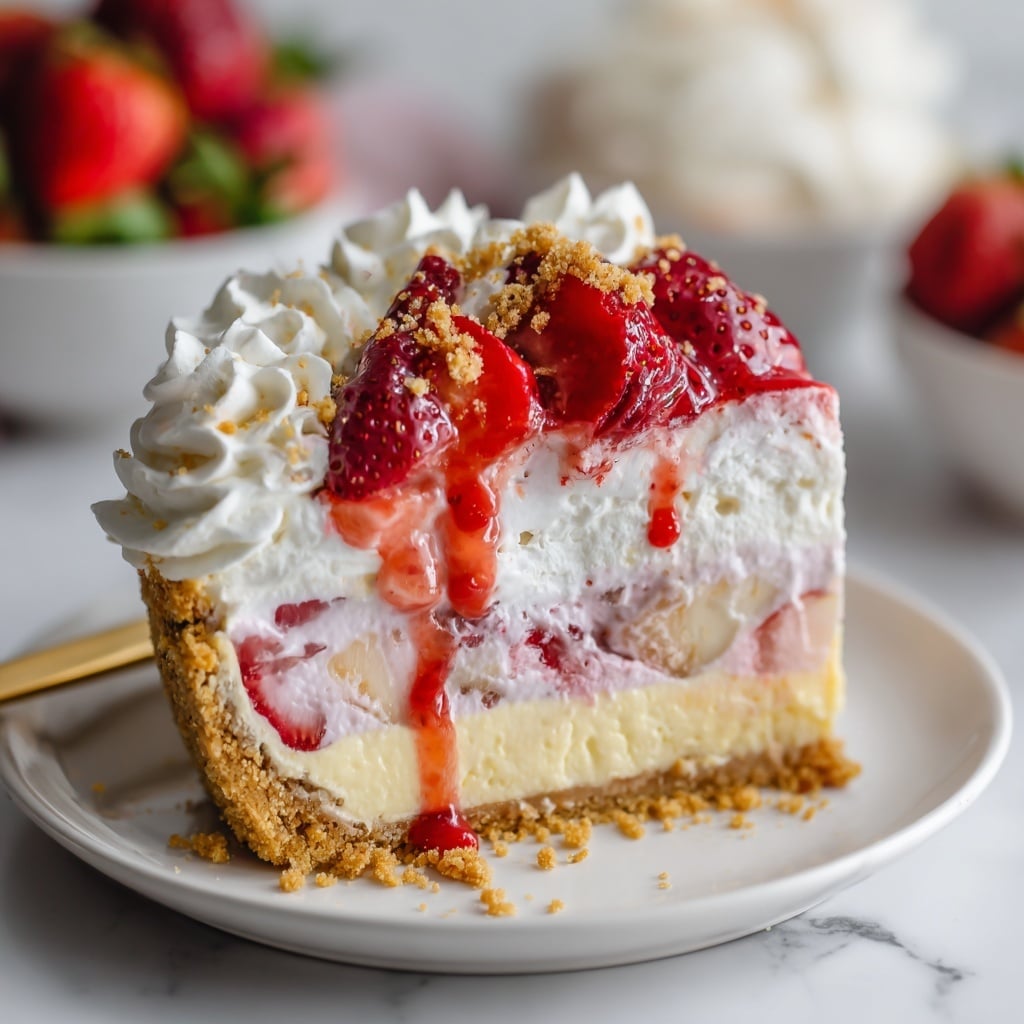 Strawberry Shortcake Cheesecake Cake Recipe - Recipe Image