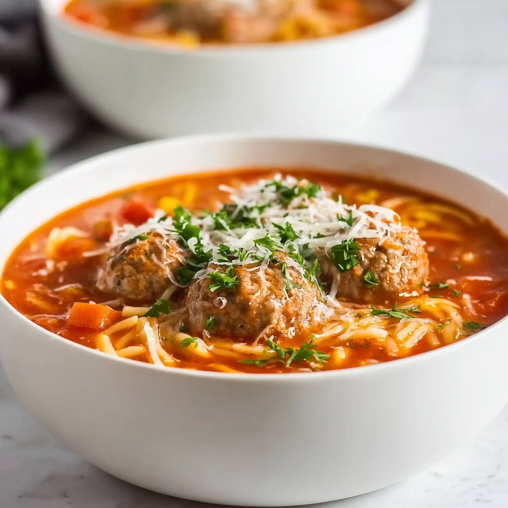 Chunky Italian Meatball Soup Recipe - Recipe Image