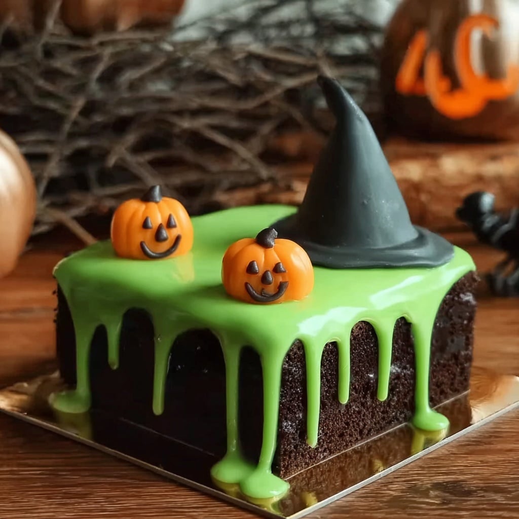 Melting Witch Poke Cake Recipe - Recipe Image