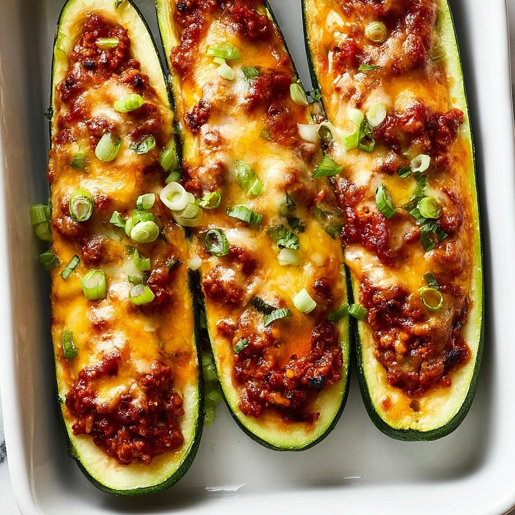 Cheesy BBQ Chicken Stuffed Zucchini Boats Recipe - Recipe Image