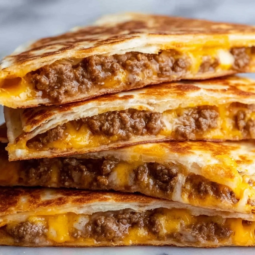 Cheesy Ground Beef Quesadillas Recipe - Recipe Image