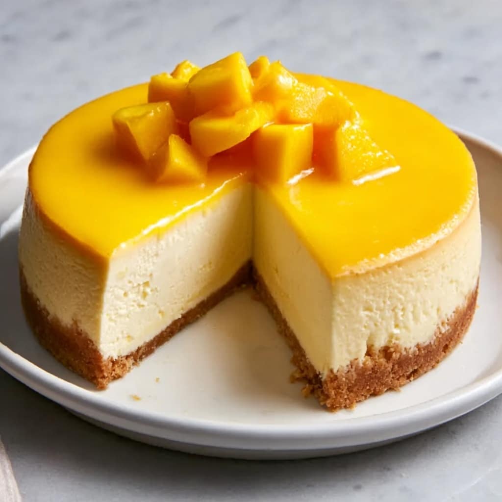 Mango Japanese Cheesecake Recipe - Recipe Image