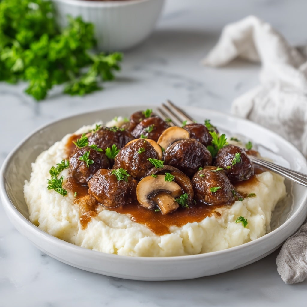Slow Cooker Salisbury Steak Meatballs Recipe - Recipe Image